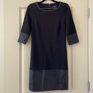 Laundry by Shelli Segal Black Leather Trim Dress